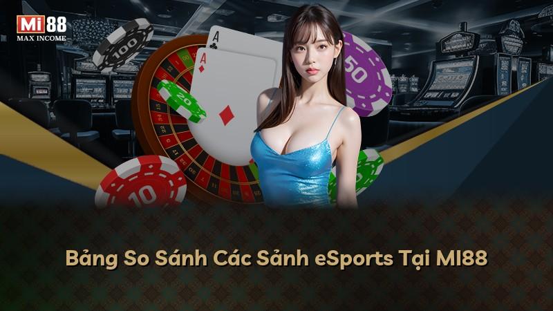 Bảng So Sánh Các Sảnh eSports Tại MI88