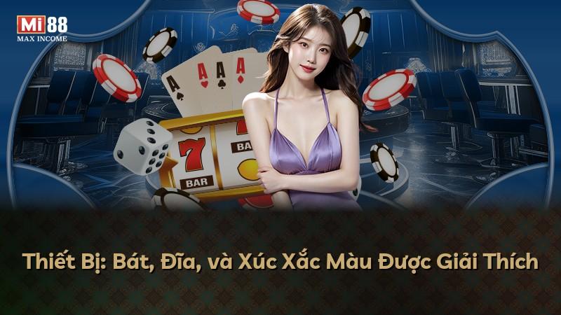 Thiết Bị: Bát, Đĩa, và Xúc Xắc Màu Được Giải Thích